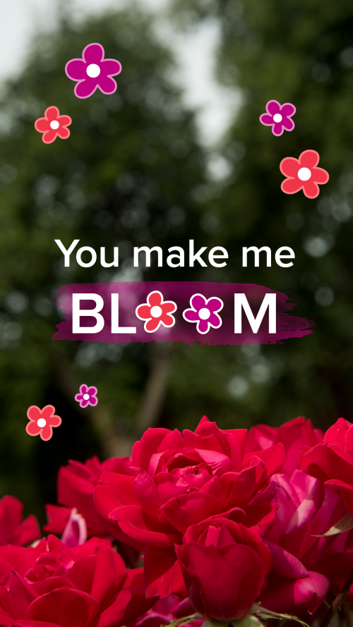 Valentine's Card saying "You make me bloom"
